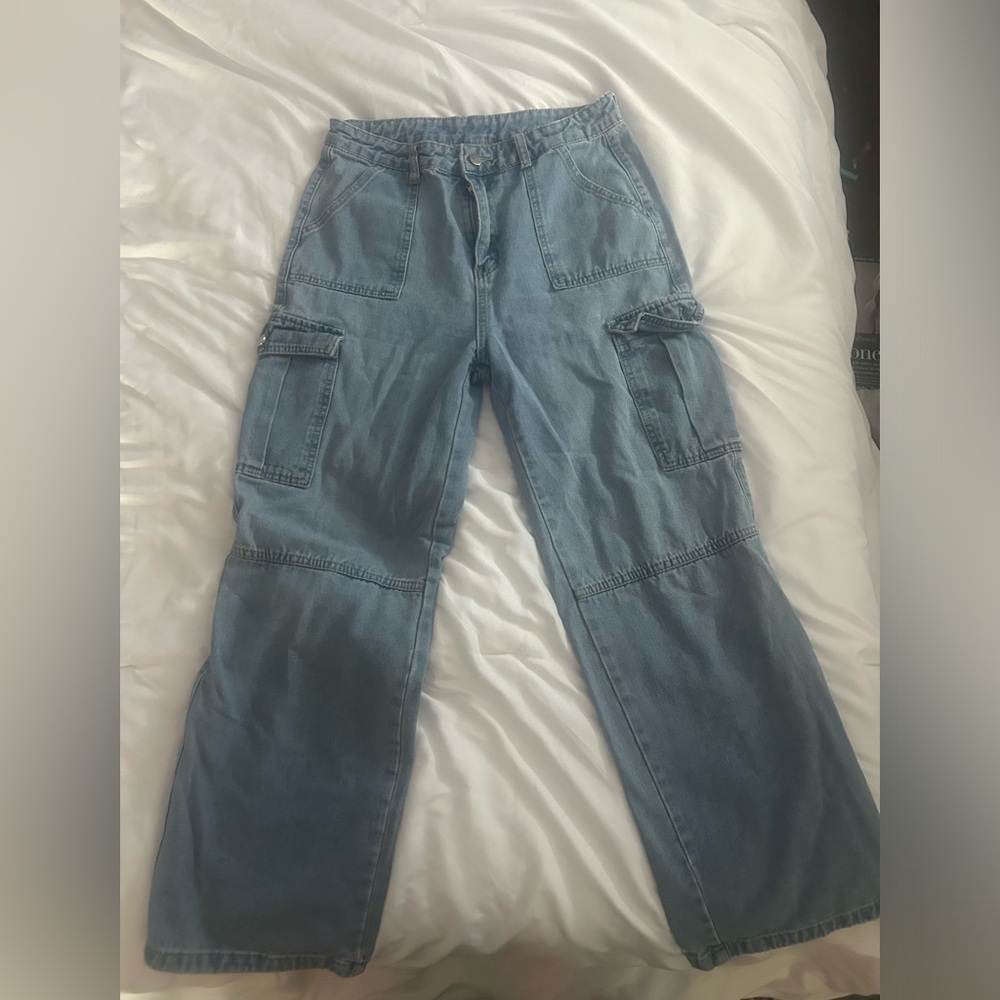 Large blue cargo jeans